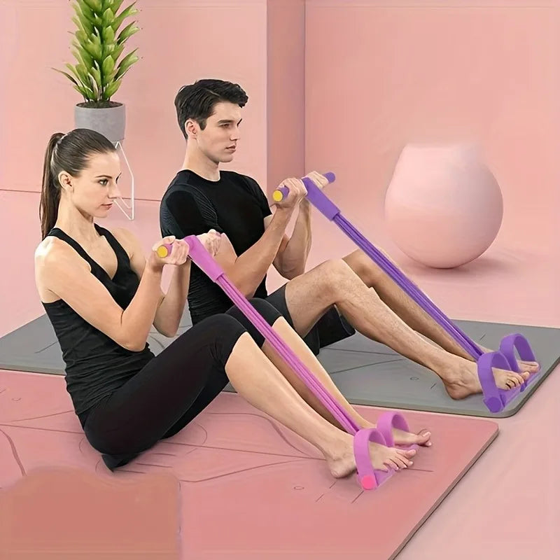 Thickened Four-Tube Abdominal Pull-Up Machine for Women, Home Yoga Fitness Equipment with Exercise Rope